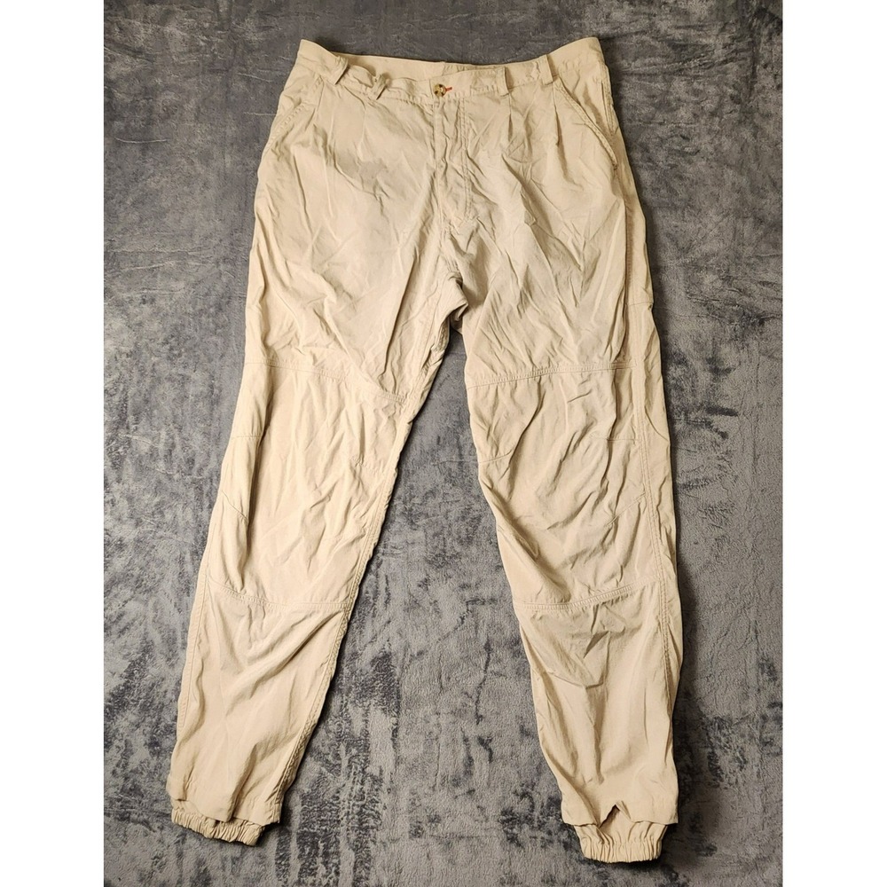 The North Face Mens 38 Hiking Pants Tan Khaki Nylon Jogger Cuff Outdoor Utility